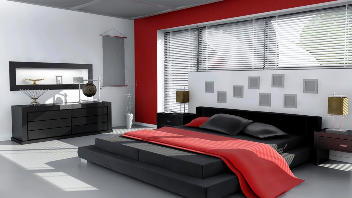 Classy Red And Black Bedrooms
