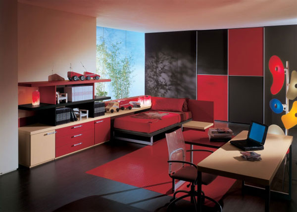 Elegnt-black-and-red-bedroom