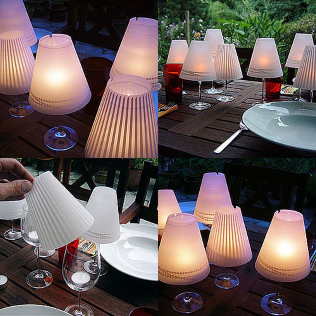 Wine glass lamps