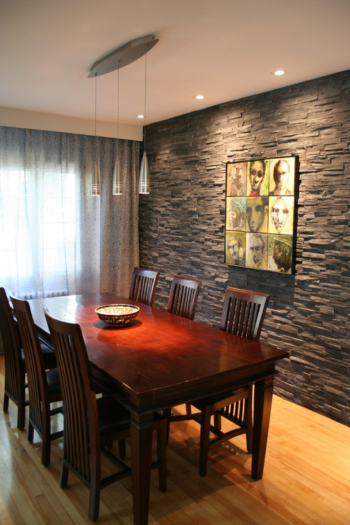 Dining Rooms with Stone Walls