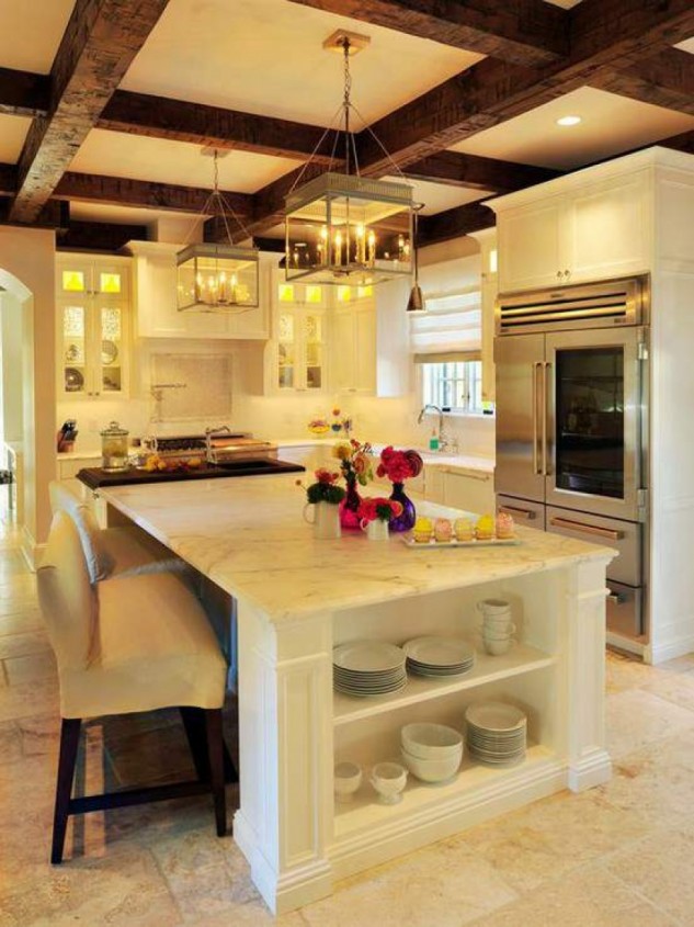 Exposed Ceiling Beams Kitchen