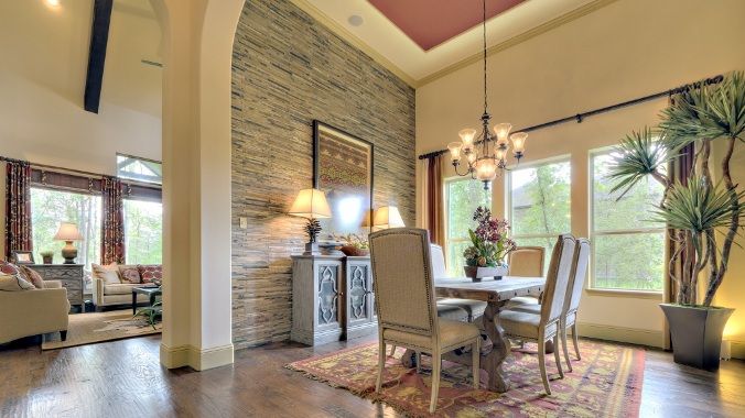 Gorgeous Dining Rooms with Stone Walls