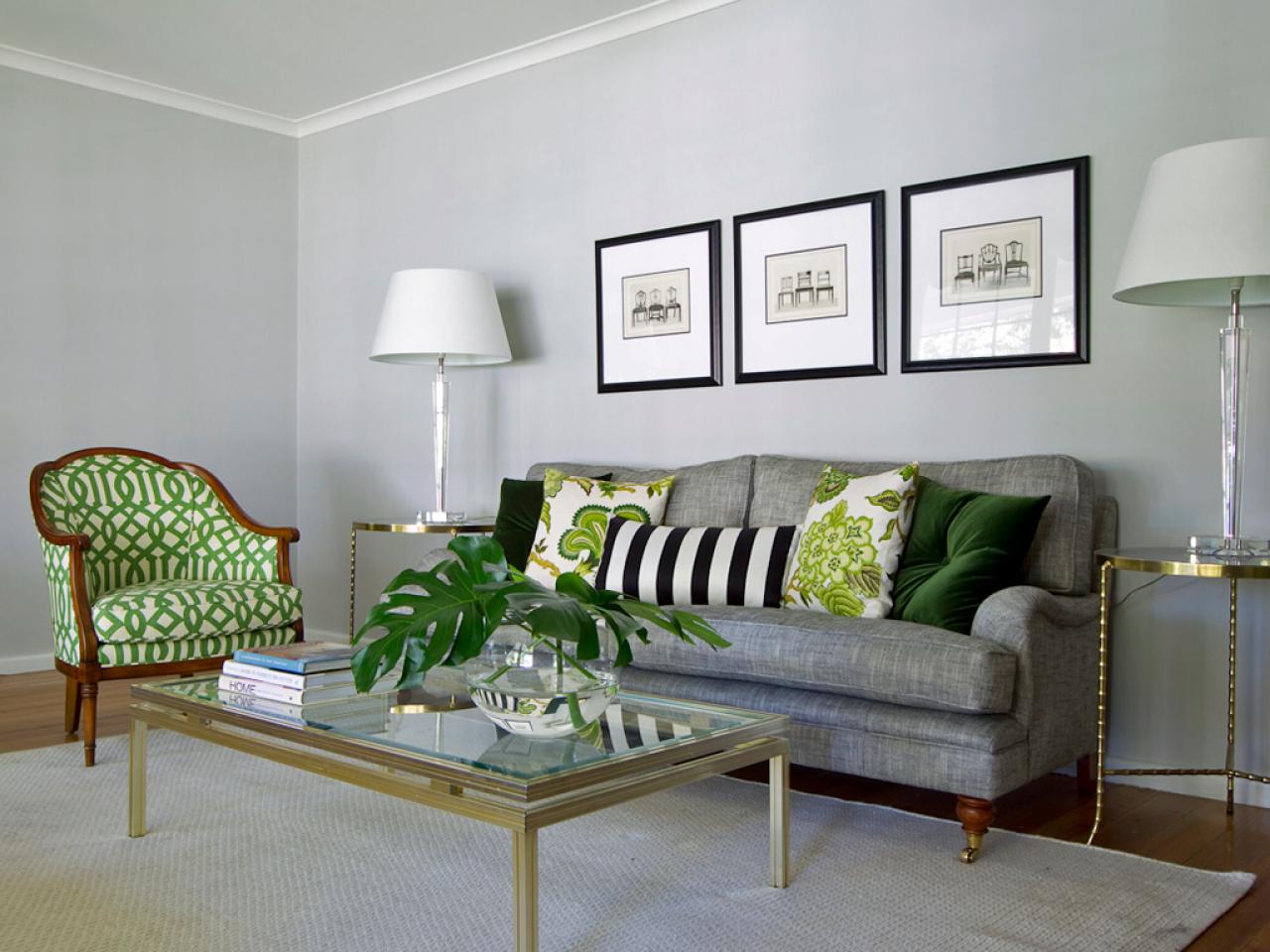 Green And Gray Living Rooms