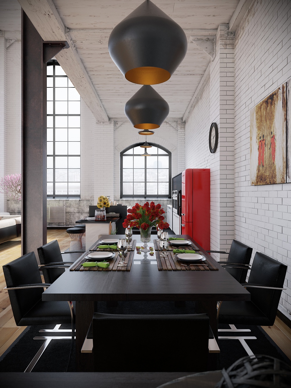 Industrial-interior-modern-dining-table-design