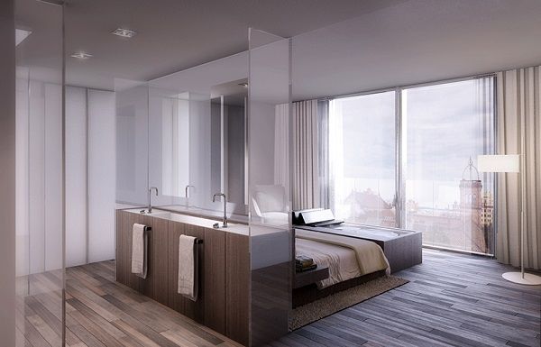 Modern Bedroom With Open Bathrooms