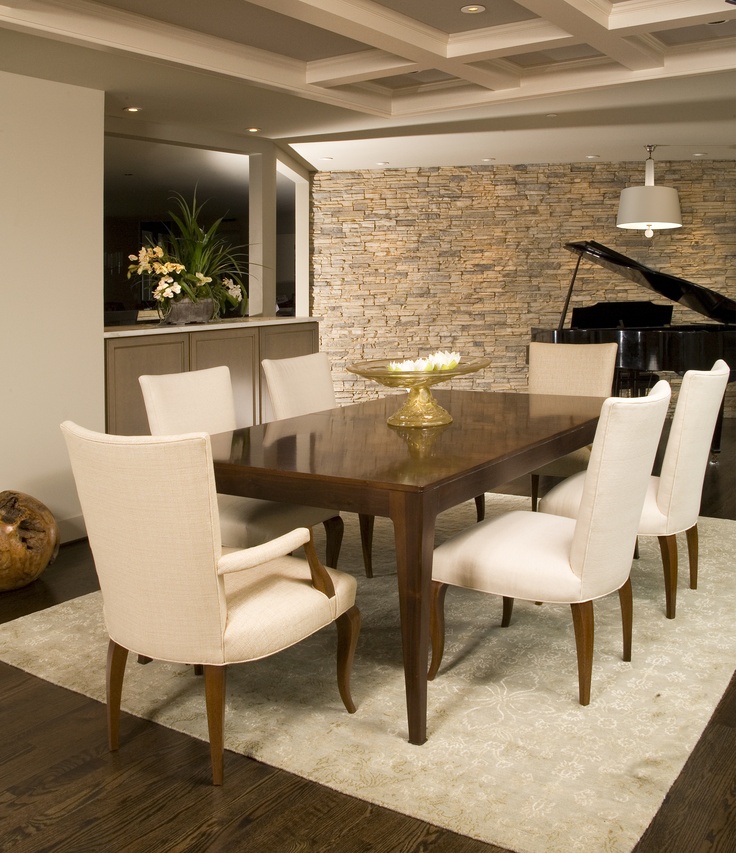 Nice Dining Rooms with Stone Walls