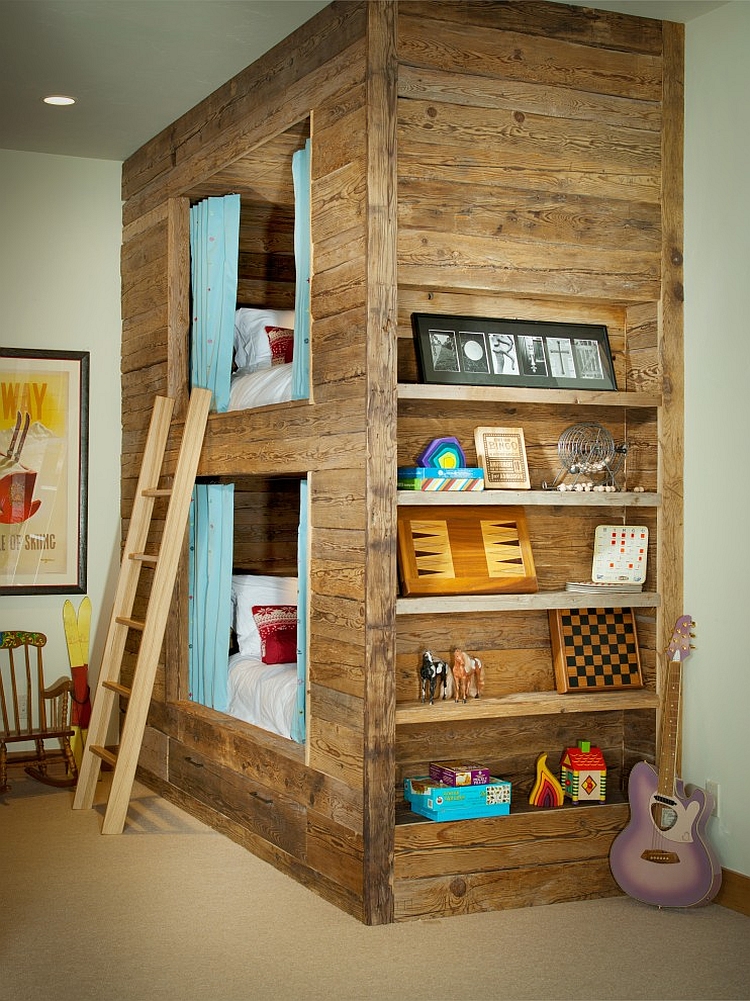 Shape-a-unique-bunk-bed-for-the-rustic-kids-room