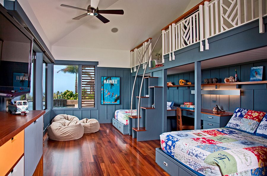 Shared-kids-bedroom-with-a-relaxing-tropical-style