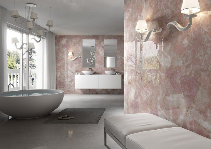 Stunning-rose-quartz-walls-for-the-modern-bath