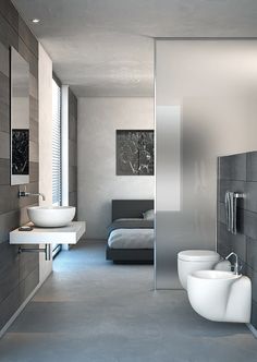 Superb Modern Bedroom With Open Bathroom