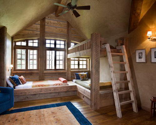 Traditional-Rustic-Kids-Children-Bedroom-Design-for-Three