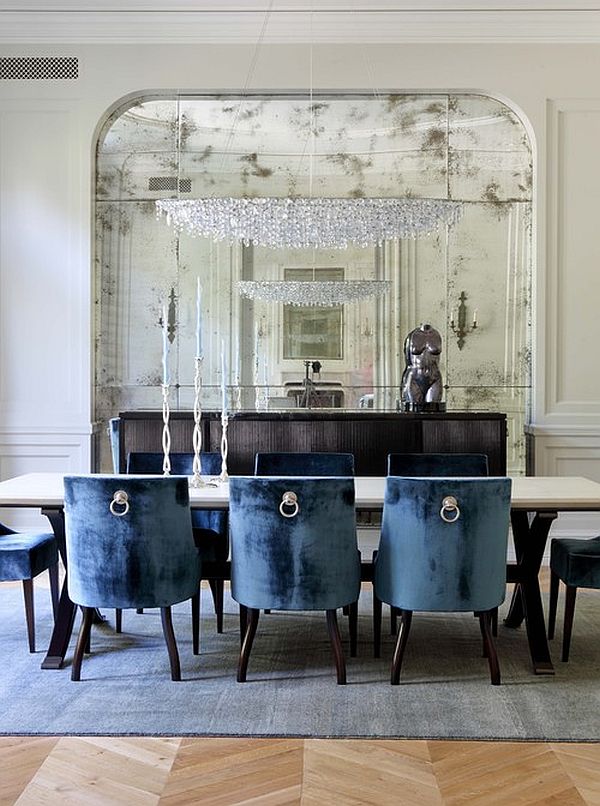 Traditional-dining-room-design-in-navy-blue