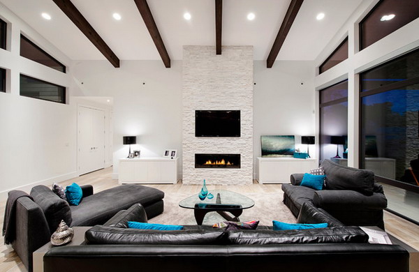 Contemporary-Living-Room-with-Black-Furniture