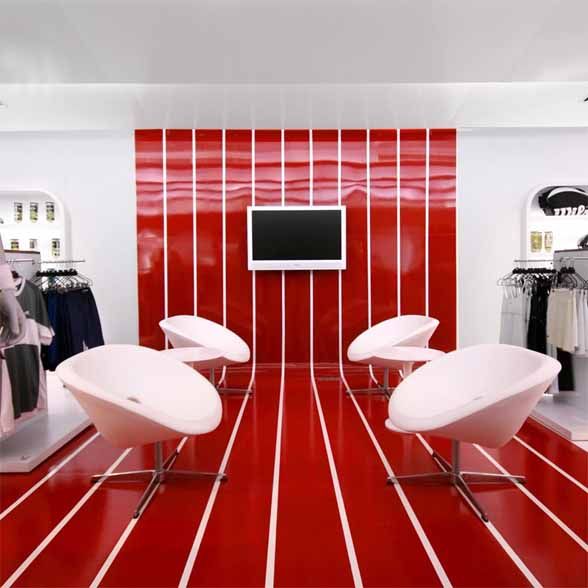 Cool Red and White Interior Design