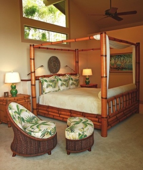 Cool Tropical Bedroom Design