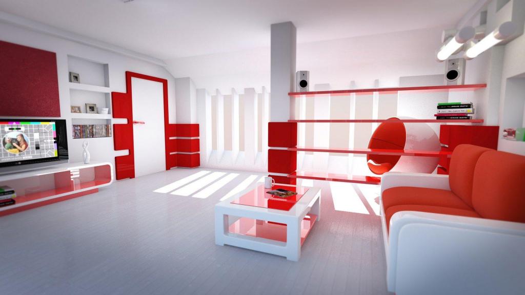 Dazzling Red and White Interior Design