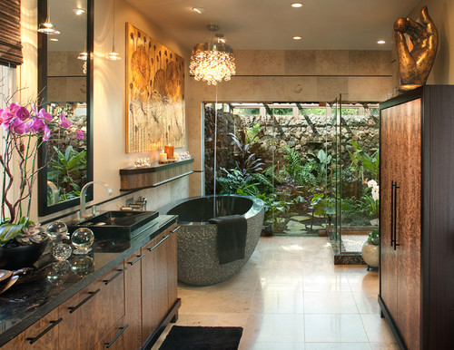 Lovely Tropical Bathroom Designs