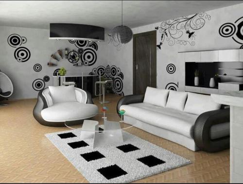 Modern-White-and-Black-Colored-Living-Room-Design