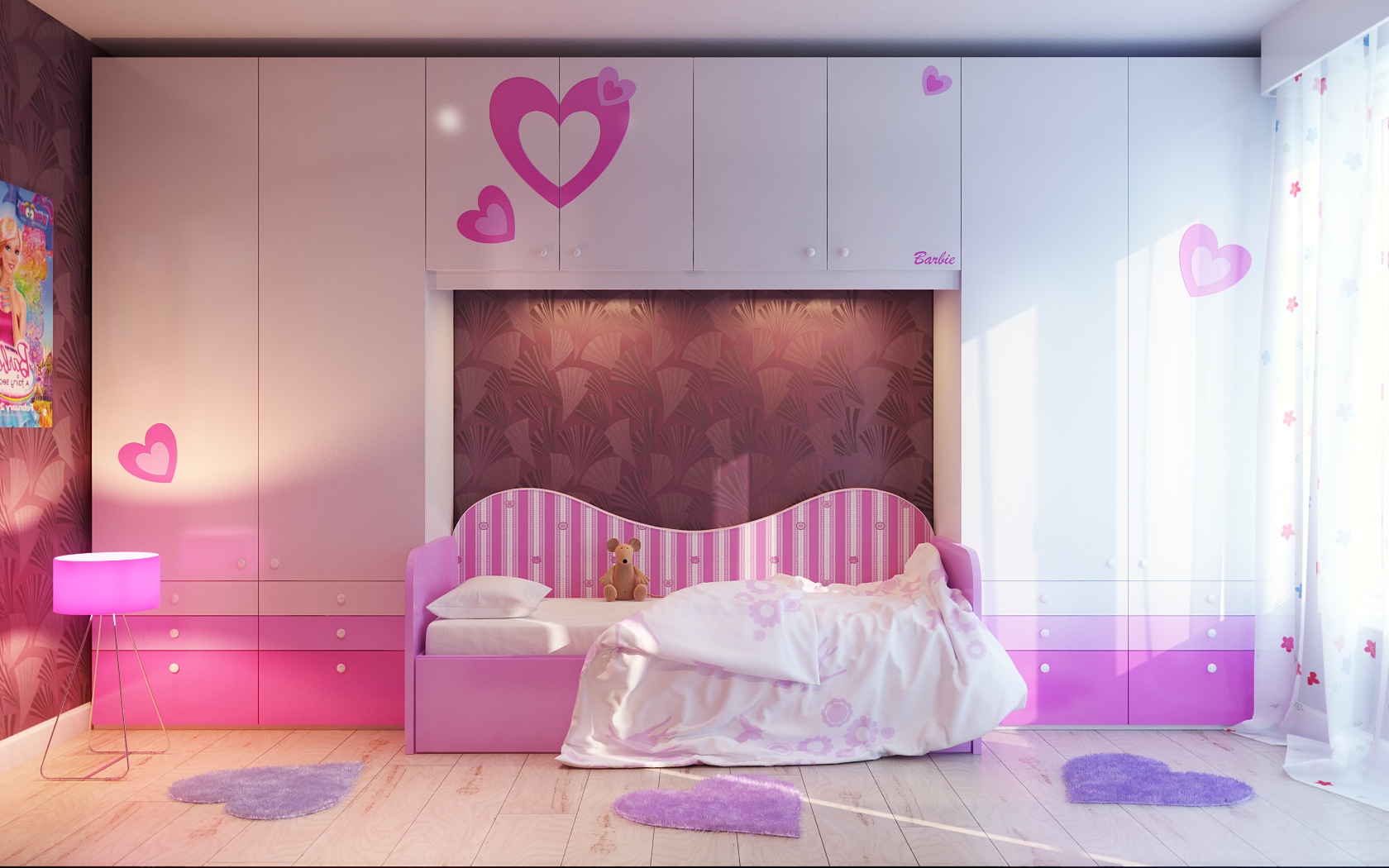 Pink-white-girls-bedroom-decor-idea