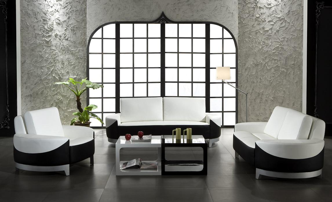 Stunning black and white living room designs