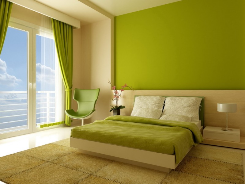 antique-minimalist-green-bedroom-design