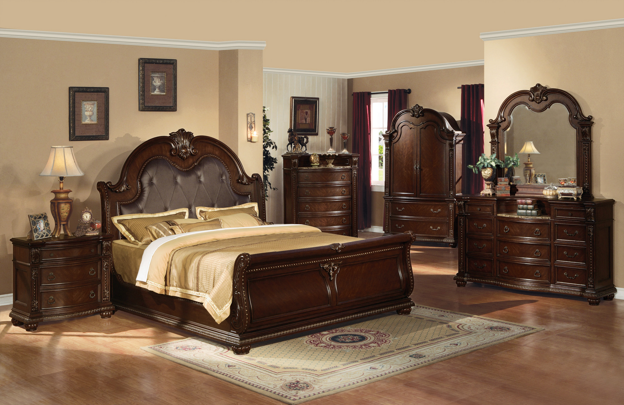 beautiful-dark-brown-wood-glass-luxury-design-bedroom