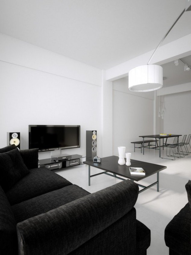 black-and-white-living-rooms