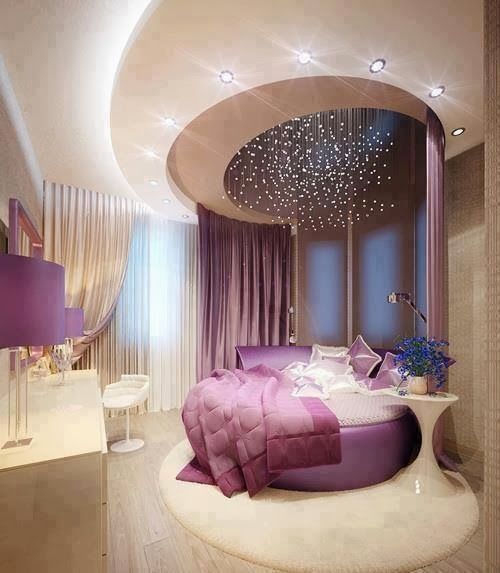round-purple-bed