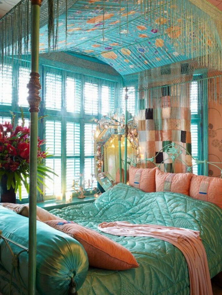 bedroom beach decor bohemian designs boho interior bed decoration mirror vanity