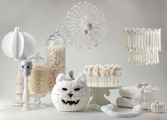 White Halloween Decorations Ideas