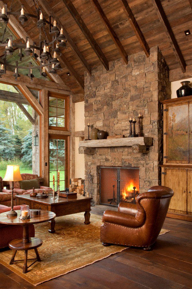cool-rustic-living-room-with-fireplace-ideas