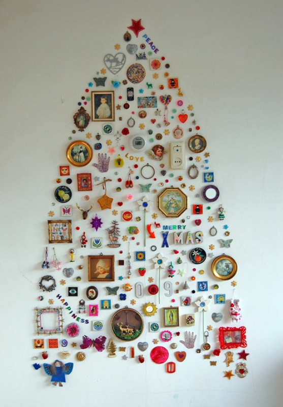 wall-christmas-tree-decorations-idea