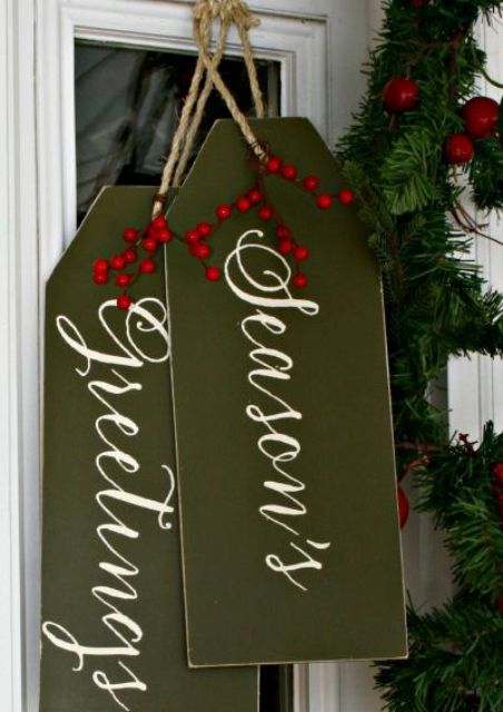 christmas-door-decor-giant-gift-tags-in-olive-green