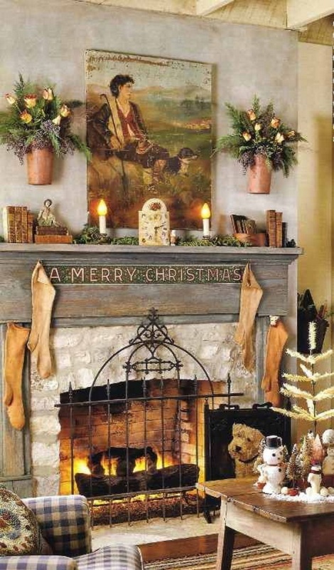 country-christmas-mantel-decorating-ideas